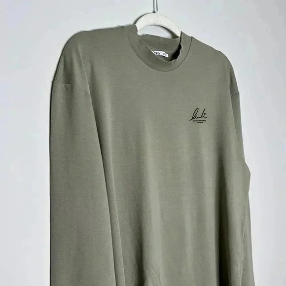 Zara Olive Green Long Sleeve Shirt - Picture 4 of 7